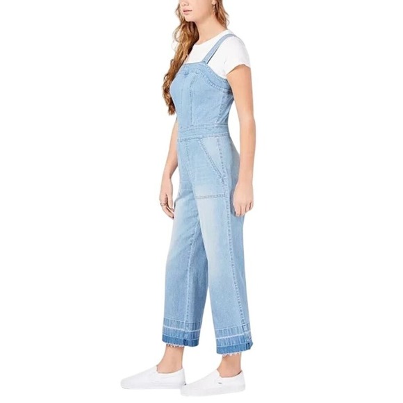 Dollhouse Juniors' Cropped Wide-Leg Denim Overalls 3 EUC - Picture 14 of 14